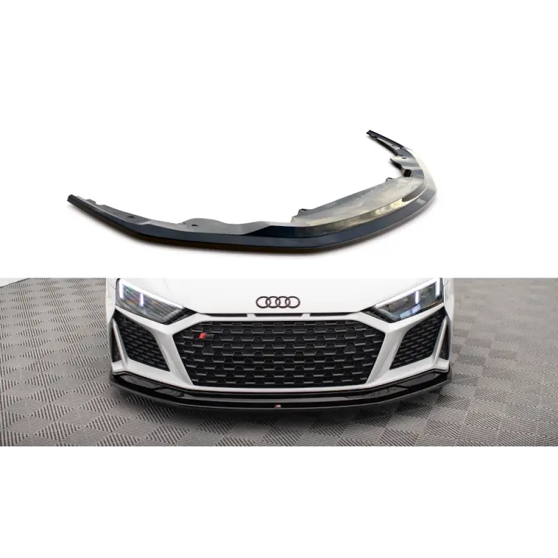 Pas Cher LAME DU PARE-CHOCS AVANT V.2 AUDI R8 MK2 FACELIFT - MAXTONDESIGN - FINITION NOIR BRILLANT