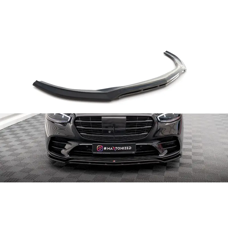 LAME DU PARE-CHOCS AVANT MERCEDES-BENZ S AMG-LINE W223 - MAXTONDESIGN - FINITION NOIR BRILLANT Livraison Gratuite