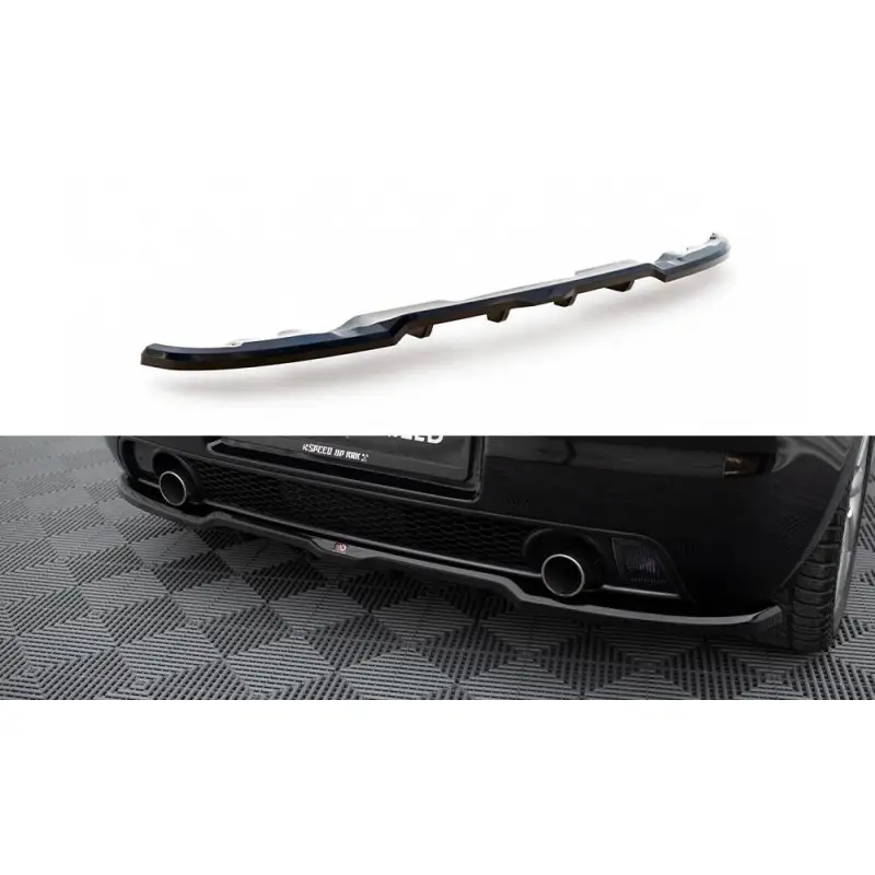Usine Directe CENTRAL ARRIERE SPLITTER (AVEC UNE BARRE VERTICALE) SUZUKI SWIFT SPORT MK4 - MAXTONDESIGN - FINITION: NOIR BRILLANT