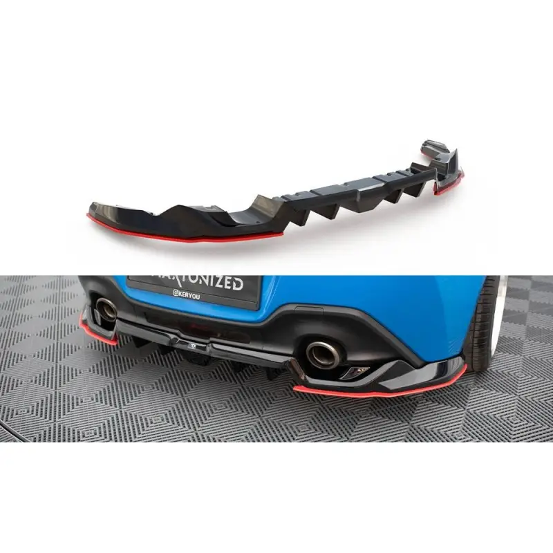 Achetez Aujourd’hui CENTRAL ARRIERE SPLITTER (AVEC UNE BARRE VERTICALE) V.2 TOYOTA GR86 MK1 - MAXTONDESIGN - FINITION: NOIR BRILLANT