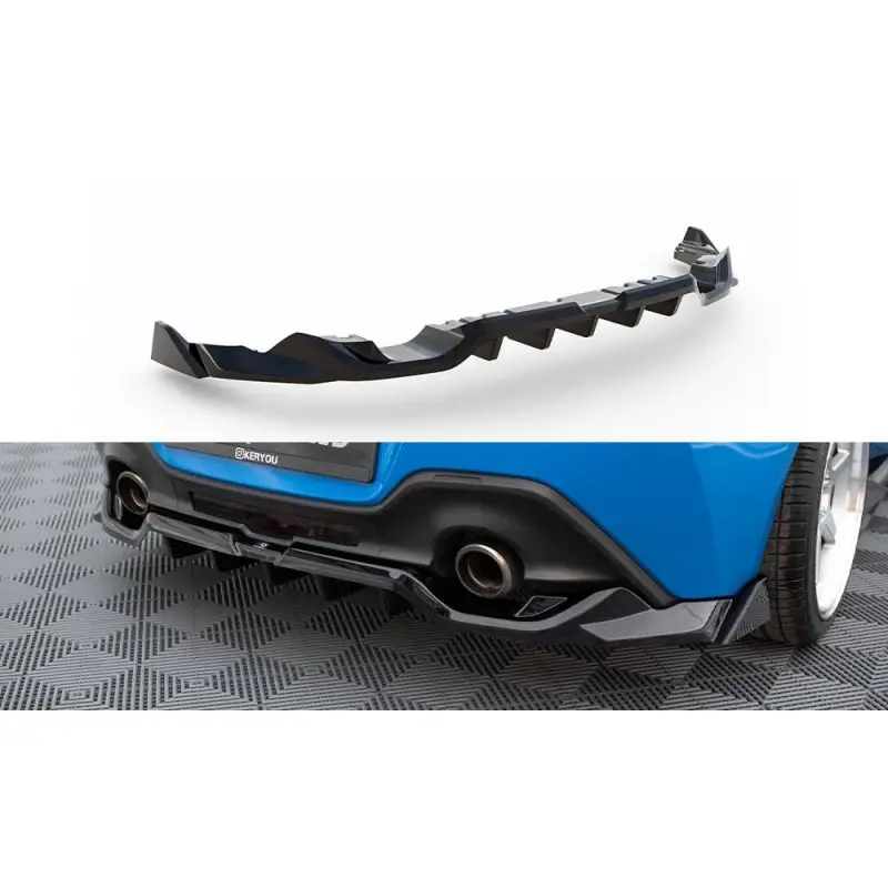 Pas Cher CENTRAL ARRIERE SPLITTER (AVEC UNE BARRE VERTICALE) V.3 TOYOTA GR86 MK1 - MAXTONDESIGN - FINITION: NOIR BRILLANT