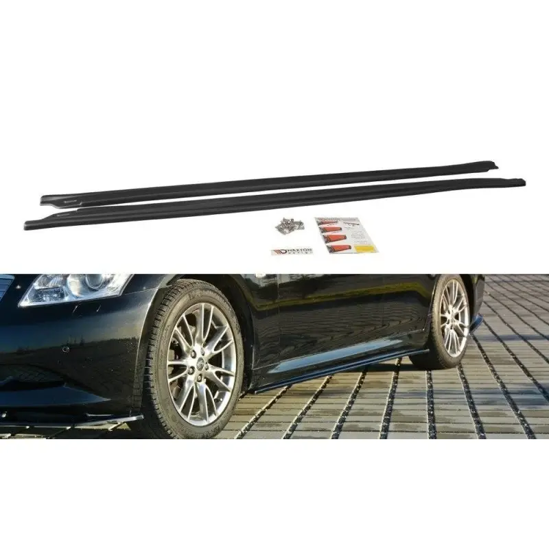 Livraison Express RAJOUTS DES BAS DE CAISSE POUR INFINITI G37 SEDAN - MAXTON DESIGN - FINITION NOIR BRILLANT
