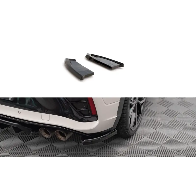 Livraison Express LAMES DE PARE-CHOCS ARRIÈRE LATÉRALES VOLKSWAGEN T-ROC R MK1 FACELIFT (21-24) - MAXTONDESIGN - FINITION NOIR BRILLANT