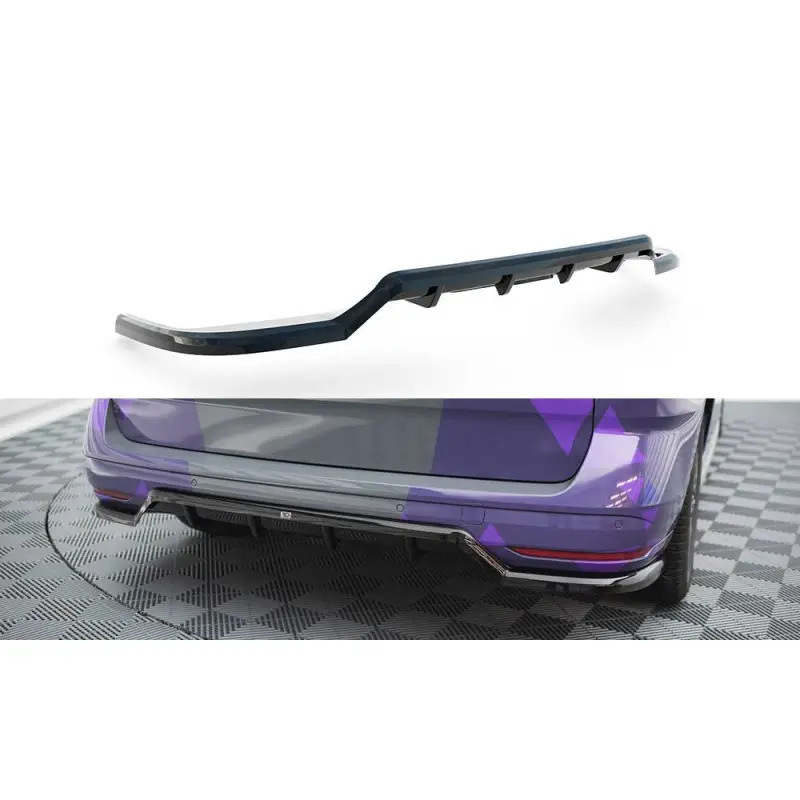 Bon Plan CENTRAL ARRIERE SPLITTER (AVEC UNE BARRE VERTICALE) VOLKSWAGEN MULTIVAN T7 - MAXTONDESIGN - FINITION: NOIR BRILLANT
