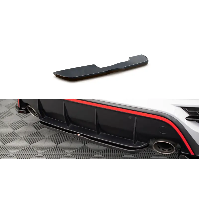 Usine Directe CENTRAL ARRIERE SPLITTER HYUNDAI KONA N MK1 - MAXTONDESIGN - FINITION NOIR BRILLANT
