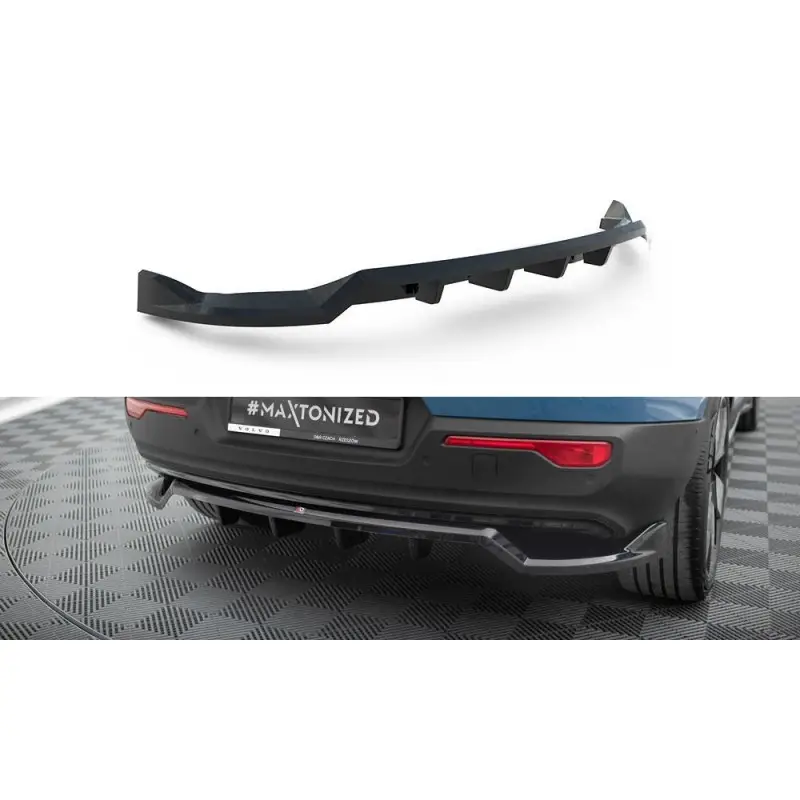 Marque CENTRAL ARRIERE SPLITTER (AVEC UNE BARRE VERTICALE) VOLVO C40 MK1 - MAXTONDESIGN - FINITION: NOIR BRILLANT