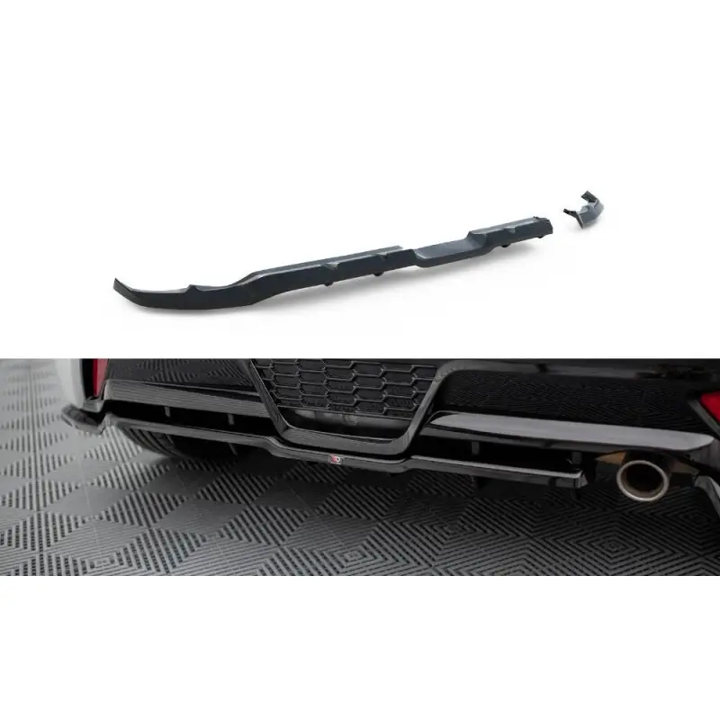 CENTRAL ARRIERE SPLITTER (AVEC UNE BARRE VERTICALE) TOYOTA YARIS GR SPORT MK4 - MAXTONDESIGN - FINITION: NOIR BRILLANT Prix Réduit