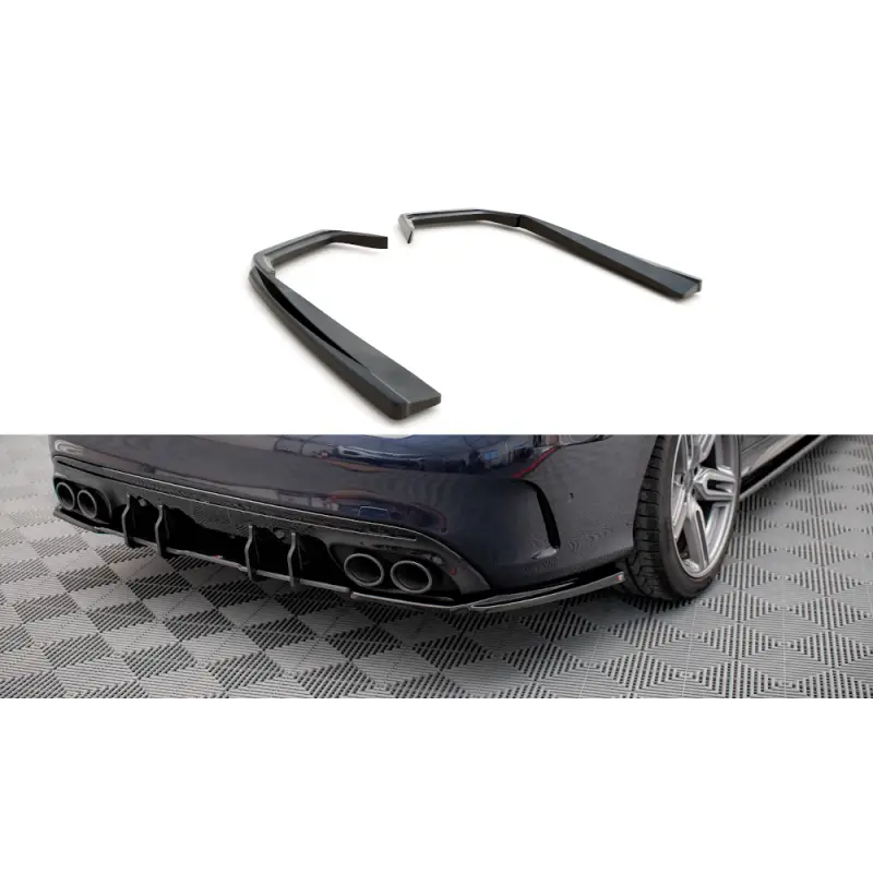 Populaire LAMES DE PARE-CHOCS ARRIÈRE LATÉRALES MERCEDES-AMG C 43 SEDAN W205 FACELIFT - MAXTONDESIGN - FINITION NOIR BRILLANT