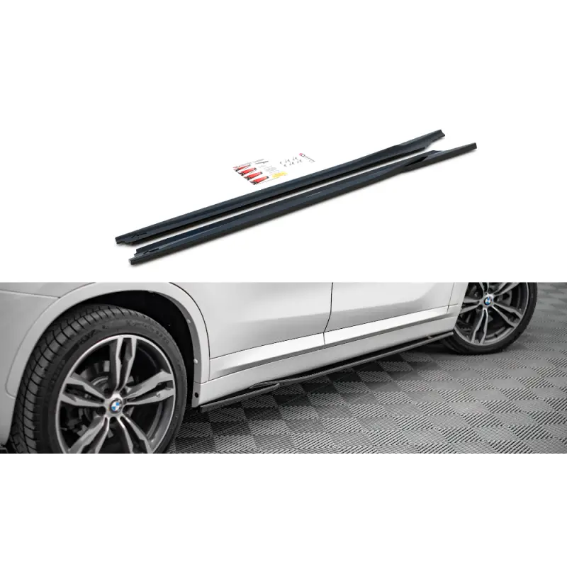 Produit De Marque RAJOUTS DES BAS DE CAISSE BMW X1 M-PACK F48 MAXTON DESIGN - FINITION NOIR BRILLANT