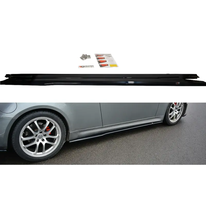 Meilleur Choix SET DES DIFFUSEUR DES BAS DE CAISSE INFINITI G35 COUPE - MAXTON DESIGN - FINITION NOIR BRILLANT