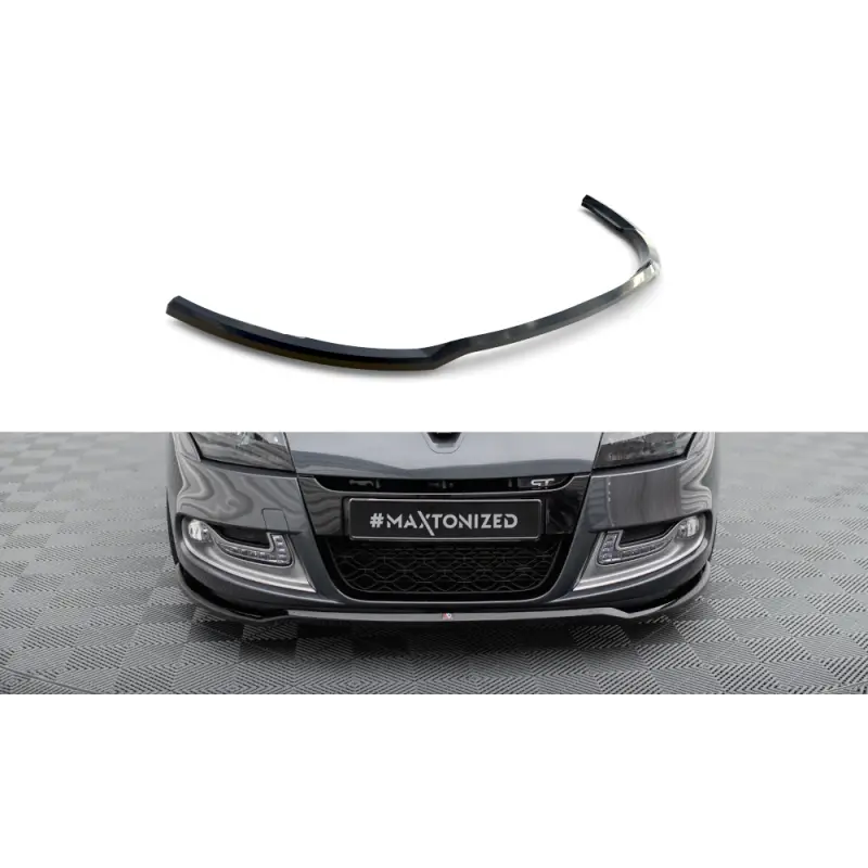 LAME DU PARE-CHOCS AVANT V.1 RENAULT MEGANE GT MK3 FACELIFT - MAXTONDESIGN - FINITION: NOIR BRILLANT Petit Prix
