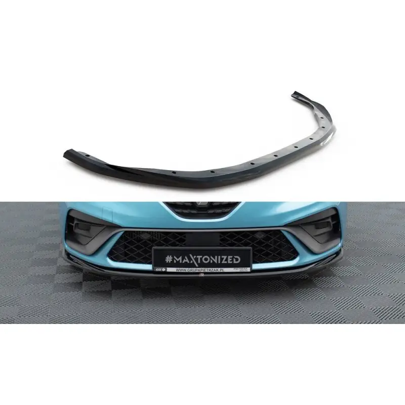 Promotion LAME DU PARE-CHOCS AVANT V.2 RENAULT CLIO R.S. LINE MK5 - MAXTONDESIGN - FINITION: NOIR BRILLANT