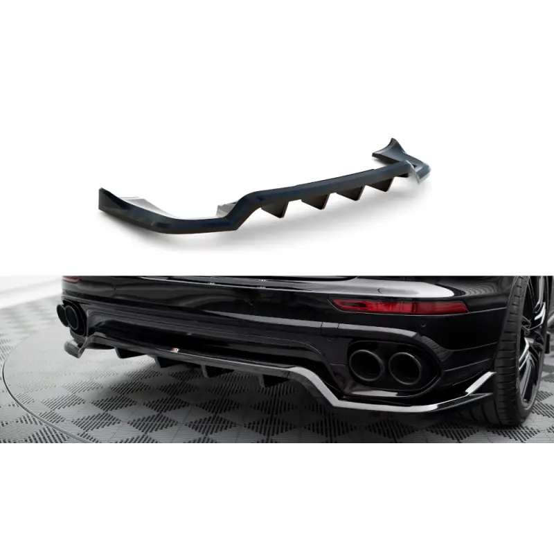Expédié Aujourd’hui CENTRAL ARRIERE SPLITTER (AVEC UNE BARRE VERTICALE) PORSCHE CAYENNE MK2 FACELIFT - MAXTONDESIGN - FINITION: NOIR BRILLANT