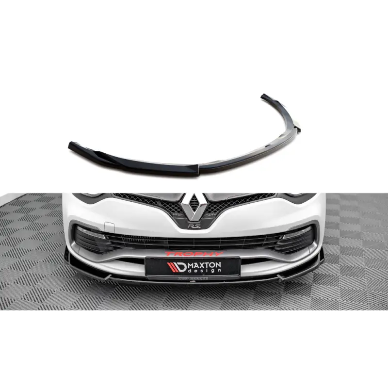 LAME DU PARE-CHOCS AVANT V.2 RENAULT CLIO RS MK4 - MAXTONDESIGN - FINITION: NOIR BRILLANT Livraison Gratuite