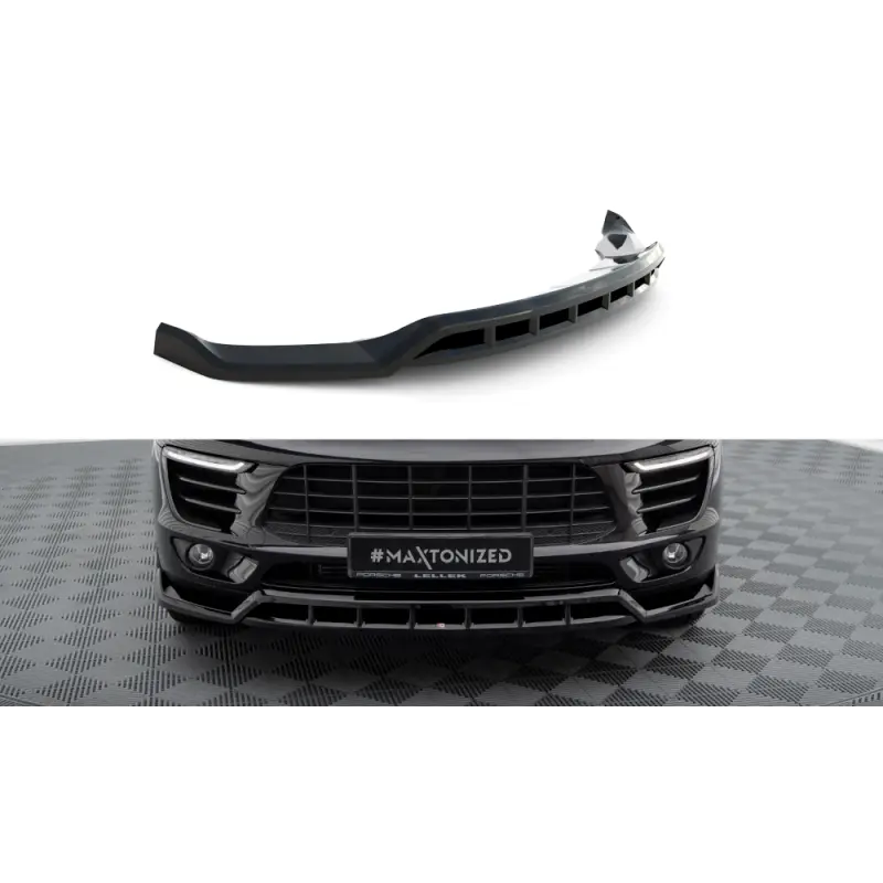 Dernière Chance LAME DU PARE-CHOCS AVANT V.3 PORSCHE MACAN MK1 - MAXTONDESIGN - FINITION: NOIR BRILLANT