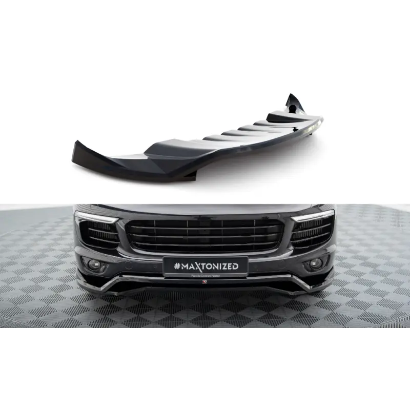 LAME DU PARE-CHOCS AVANT PORSCHE CAYENNE MK2 FACELIFT - MAXTONDESIGN - FINITION: NOIR BRILLANT Meilleure Vente