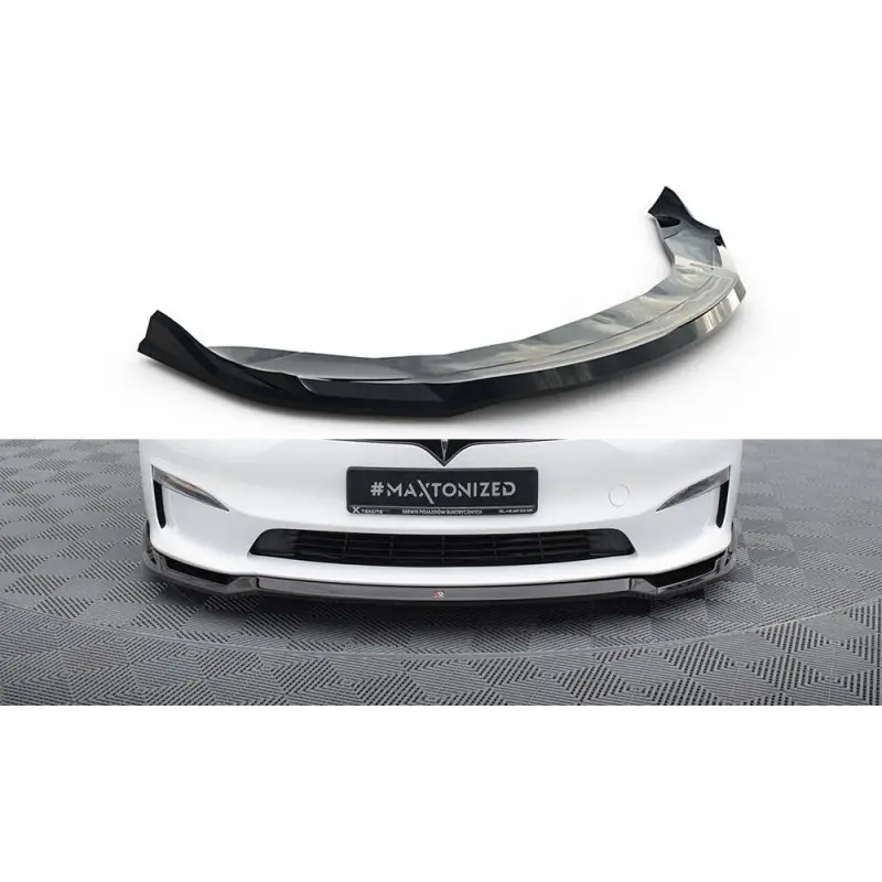 Offre Limitée LAME DU PARE-CHOCS AVANT V.2 TESLA MODEL S PLAID MK1 FACELIFT - MAXTONDESIGN - FINITION NOIR BRILLANT