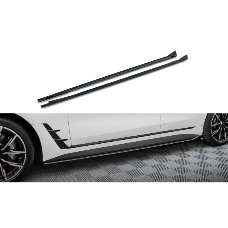 Seulement Aujourd’hui RAJOUTS DES BAS DE CAISSE V.1 BMW I4 M-PACK G26 - MAXTONDESIGN - FINITION NOIR BRILLANT