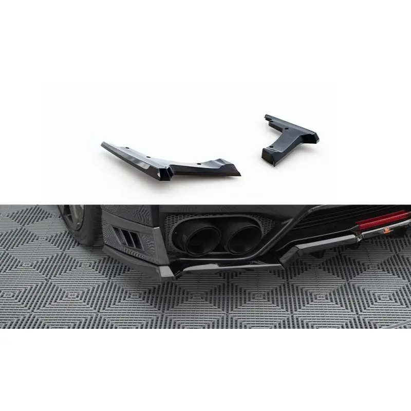 Meilleur Choix LAMES DE PARE-CHOCS ARRIERE LATERALES NISSAN GTR R35 FACELIFT - MAXTONDESIGN - FINITION: NOIR BRILLANT