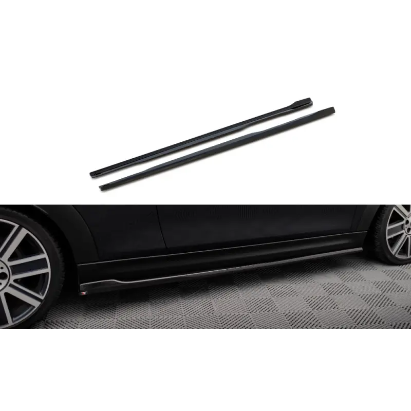 Authentique RAJOUTS DES BAS DE CAISSE MINI COOPER S F56 FACELIFT - MAXTONDESIGN - FINITION NOIR BRILLANT