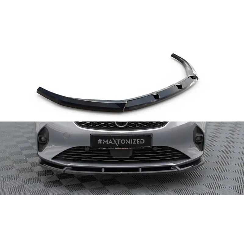 LAME DU PARE-CHOCS AVANT V.1 OPEL CORSA F ( MK6) - MAXTONDESIGN - FINITION: NOIR BRILLANT Authentique