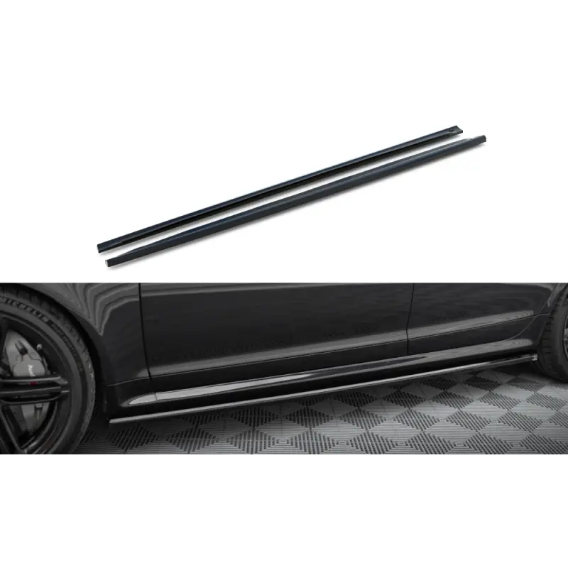 Livraison Gratuite RAJOUTS DES BAS DE CAISSE V.2 AUDI RS6 AVANT C6 - MAXTONDESIGN - FINITION NOIR BRILLANT