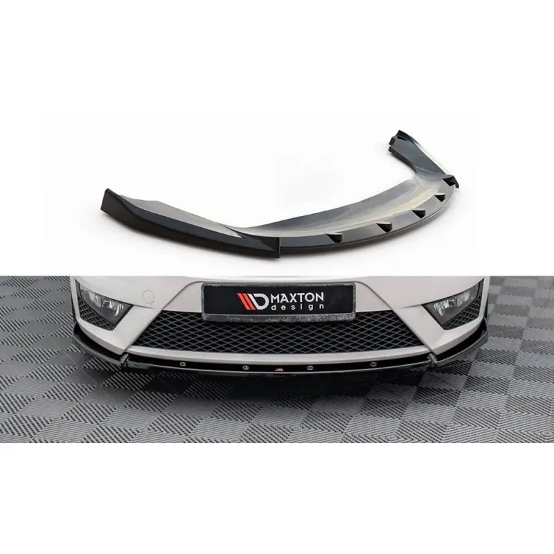 Bon Marché LAME DU PARE-CHOCS AVANT V.2 SEAT IBIZA FR SC MK4 FACELIFT - MAXTONDESIGN - FINITION NOIR BRILLANT
