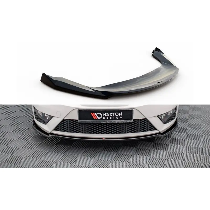 Pas Cher LAME DU PARE-CHOCS AVANT V.1 SEAT IBIZA FR SC MK4 FACELIFT - MAXTONDESIGN - FINITION NOIR BRILLANT