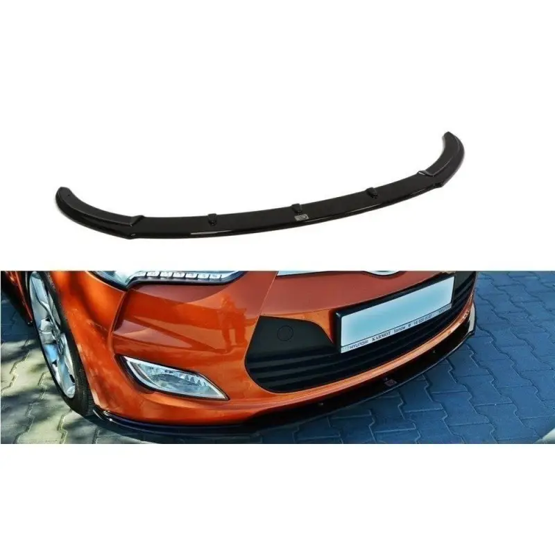 Acheter En Ligne LAME DU PARE-CHOCS AVANT HYUNDAI VELOSTER - MAXTON DESIGN - FINITION NOIR BRILLANT