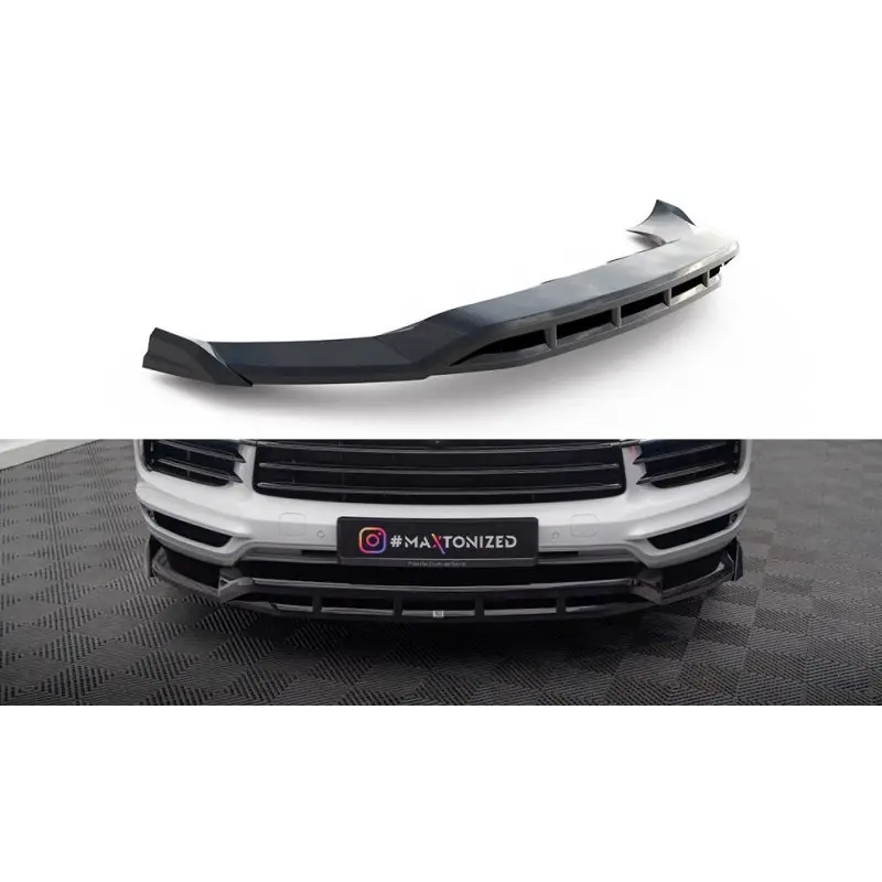 Usine Directe LAME DU PARE-CHOCS AVANT PORSCHE CAYENNE COUPE MK3 - MAXTONDESIGN - FINITION NOIR BRILLANT
