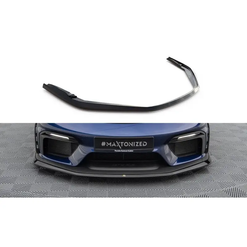 LAME DU PARE-CHOCS AVANT PORSCHE 718 CAYMAN GT4 RS 982C - MAXTONDESIGN - FINITION: NOIR BRILLANT Offre Exclusive