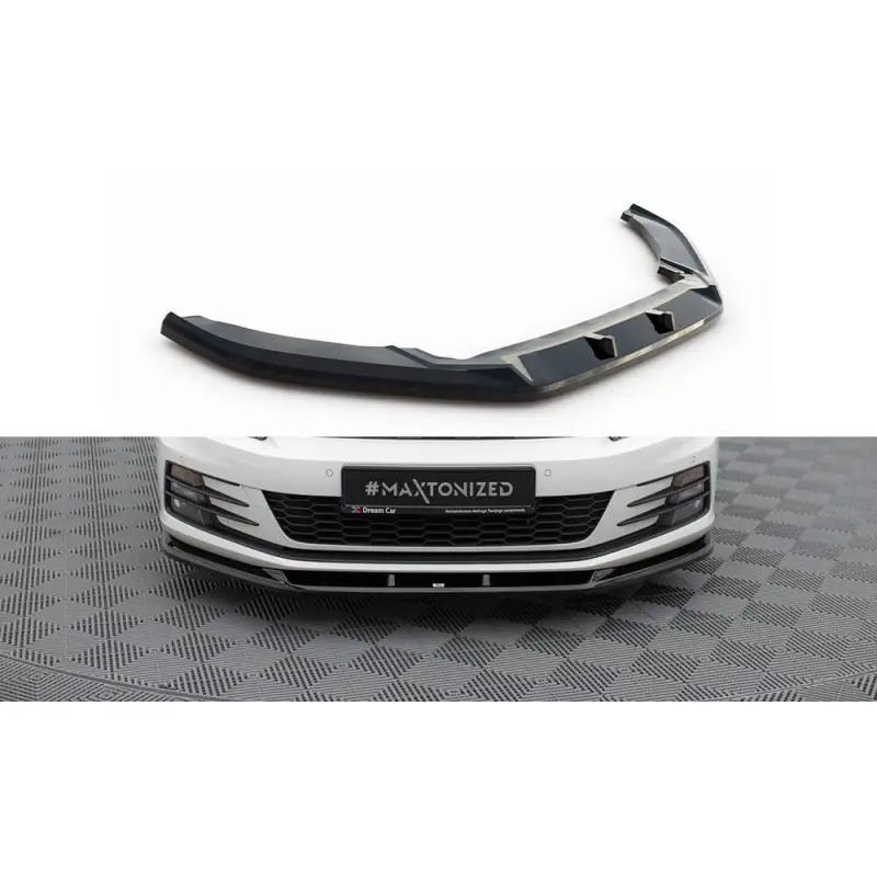 Prix Réduit LAME DU PARE-CHOCS AVANT V.1 VOLKSWAGEN SCIROCCO MK3 FACELIFT - MAXTONDESIGN - FINITION NOIR BRILLANT