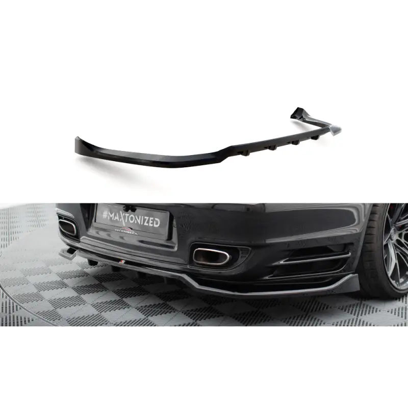 Bon Marché CENTRAL ARRIERE SPLITTER (AVEC UNE BARRE VERTICALE) PORSCHE 911 TURBO 997 - MAXTONDESIGN - FINITION: NOIR BRILLANT