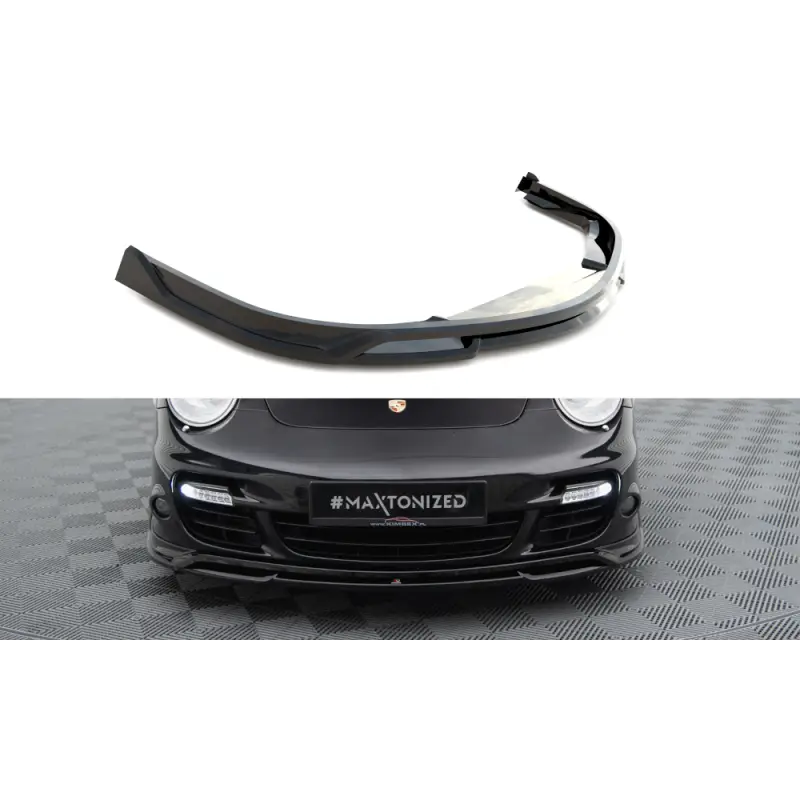Achat Immédiat LAME DU PARE-CHOCS AVANT PORSCHE 911 TURBO 997 - MAXTONDESIGN - FINITION: NOIR BRILLANT