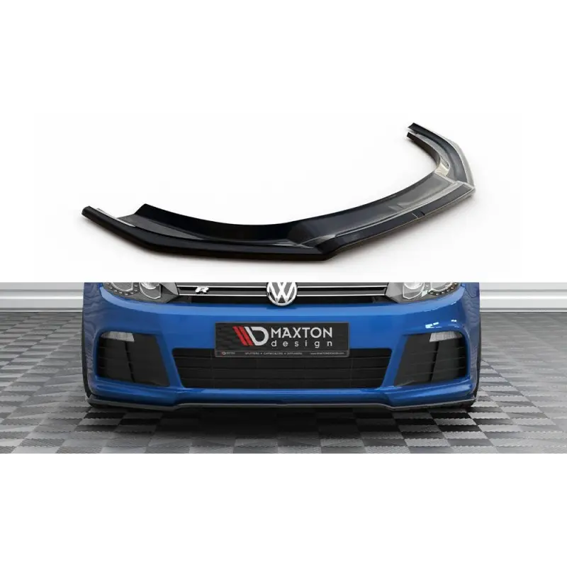 LAME DU PARE-CHOCS AVANT V.2 VOLKSWAGEN GOLF R MK6 - MAXTONDESIGN - FINITION NOIR BRILLANT Acheter Direct