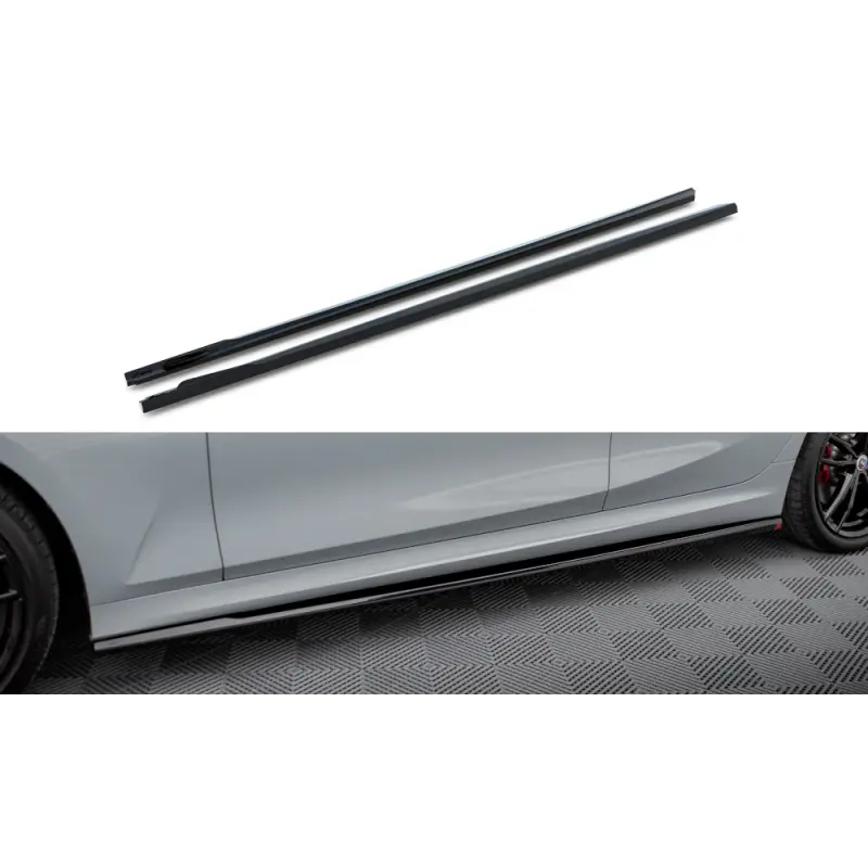RAJOUTS DES BAS DE CAISSE BMW 3 M340I / M-PACK G20 / G20 FACELIFT - MAXTONDESIGN - FINITION NOIR BRILLANT Nouvel Arrivage