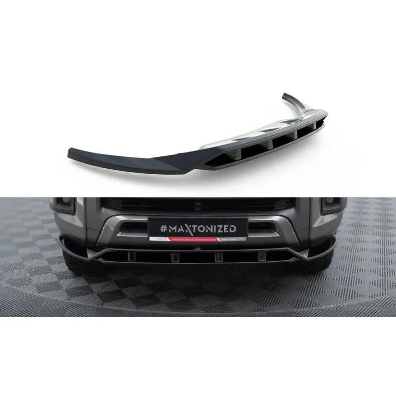 Dernier Modèle LAME DU PARE-CHOCS AVANT TOYOTA HILUX INVINCIBLE MK8 FACELIFT - MAXTONDESIGN - FINITION NOIR BRILLANT