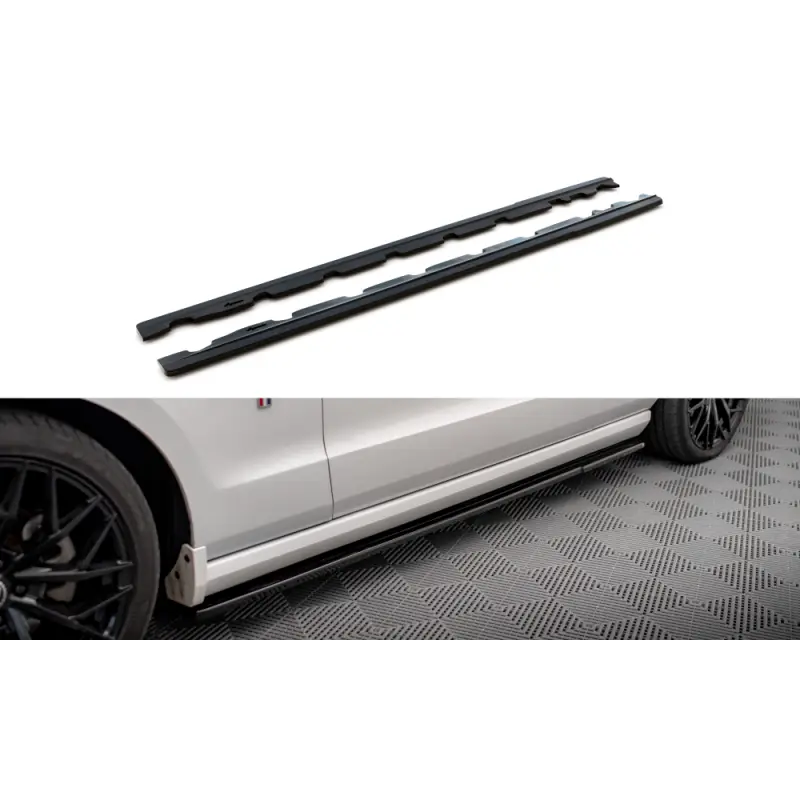 RAJOUTS DES BAS DE CAISSE FORD MUSTANG MK5 FACELIFT - MAXTONDESIGN - FINITION NOIR BRILLANT Meilleure Vente