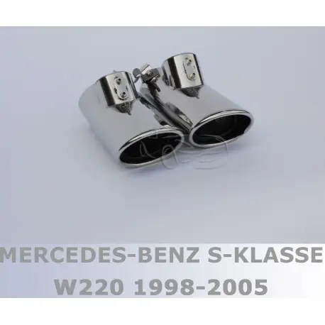 AUSPUFFBLENDE EDELSTAHL ENDROHRE 2X1 AMG-LOOK ENDROHR FÜR MERCEDES W220 S-KLASSE Super Prix