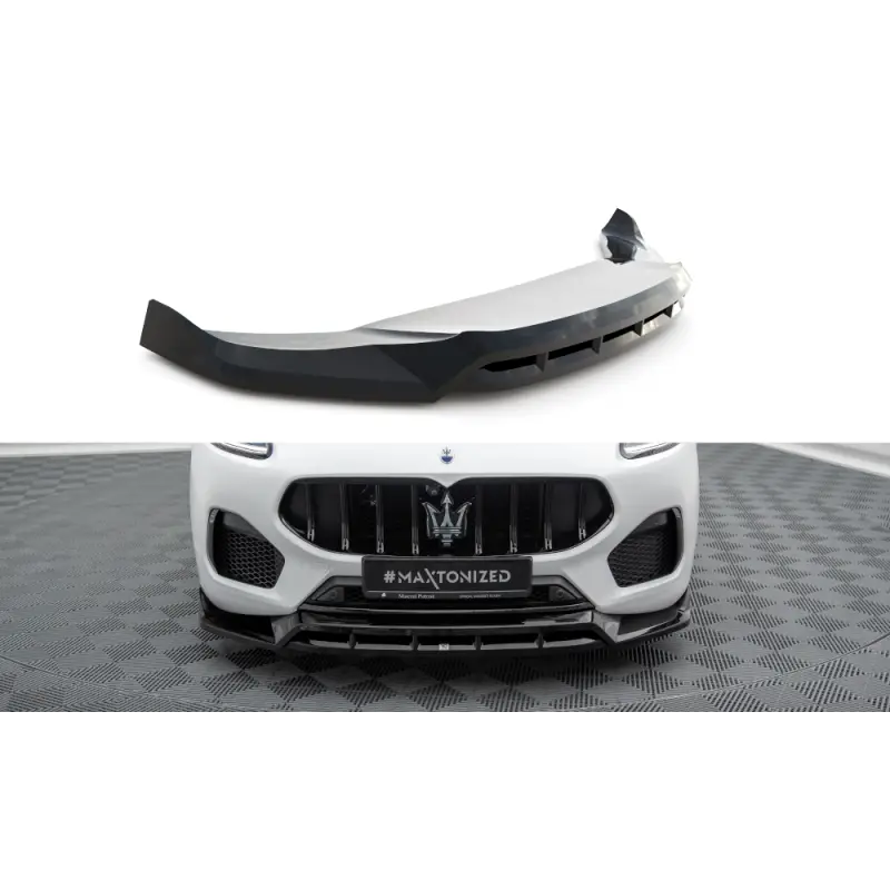 LAME DU PARE-CHOCS AVANT MASERATI GRECALE GT - MODENA MK1 - MAXTONDESIGN - FINITION: NOIR BRILLANT Haute Qualité