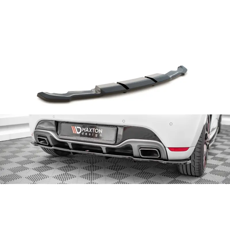 CENTRAL ARRIERE SPLITTER (AVEC UNE BARRE VERTICALE) RENAULT CLIO RS MK4 - MAXTONDESIGN - FINITION: NOIR BRILLANT Dernier Modèle