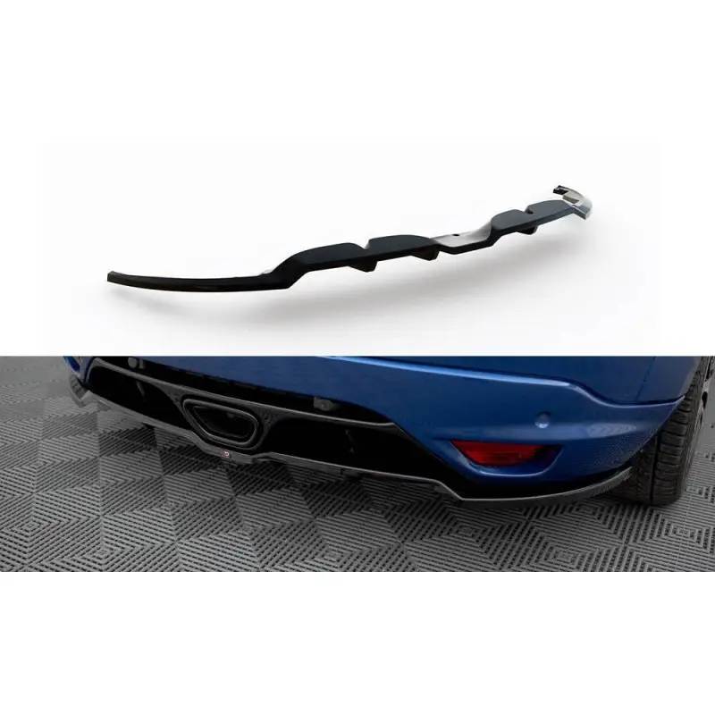 CENTRAL ARRIERE SPLITTER (AVEC UNE BARRE VERTICALE) RENAULT MEGANE RS MK3 - MAXTONDESIGN - FINITION: NOIR BRILLANT Prix Réduit
