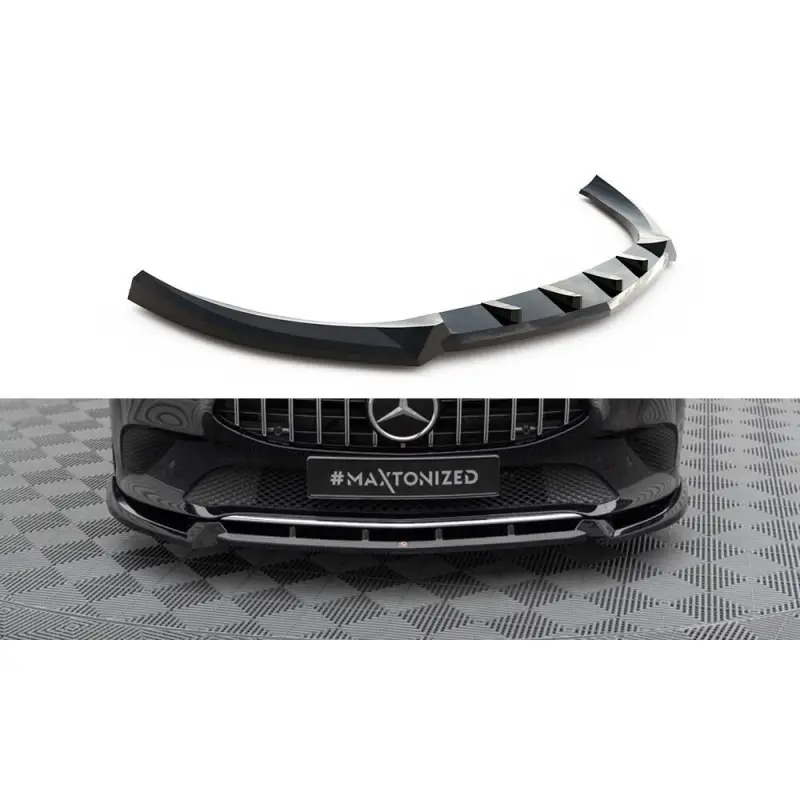 Petit Prix LAME DU PARE-CHOCS AVANT V.2 MERCEDES-BENZ CLA C118 - MAXTONDESIGN - FINITION: NOIR BRILLANT