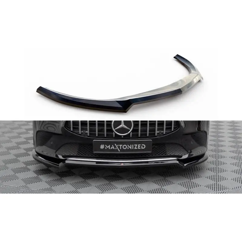 Commande En Gros LAME DU PARE-CHOCS AVANT V.1 MERCEDES-BENZ CLA C118 - MAXTONDESIGN - FINITION: NOIR BRILLANT