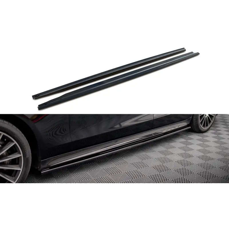 Nouvel Arrivage RAJOUTS DES BAS DE CAISSE MERCEDES-BENZ S LONG AMG-LINE V223 - MAXTONDESIGN - FINITION NOIR BRILLANT