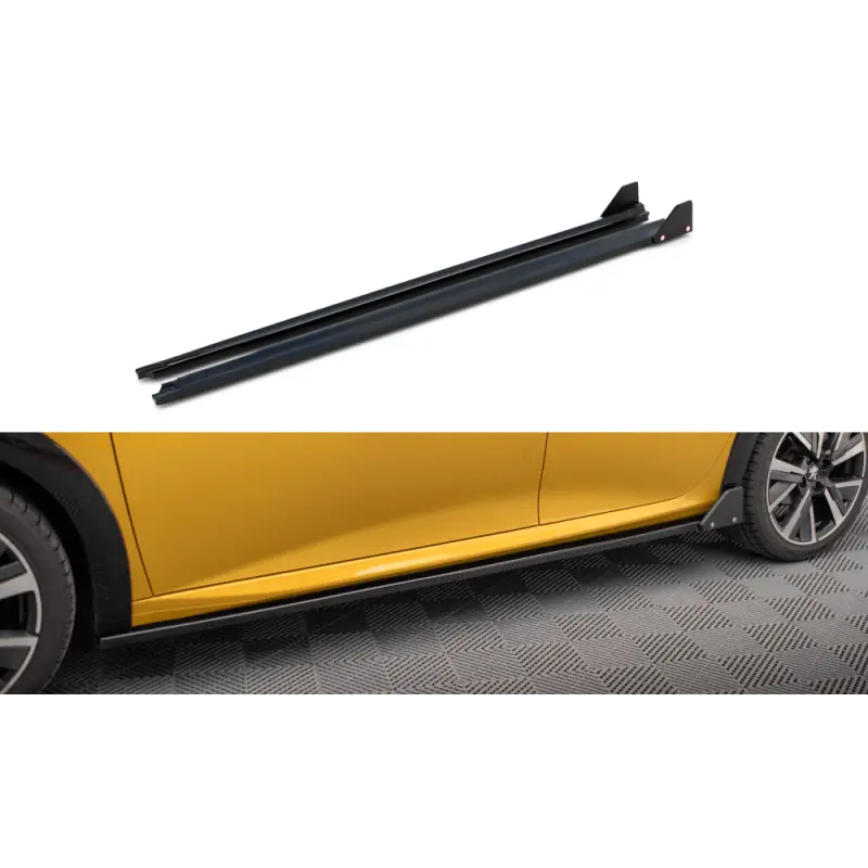 RAJOUTS DES BAS DE CAISSE + AILERONS PEUGEOT 208 GT MK2 - MAXTONDESIGN - FINITION NOIR BRILLANT Meilleur Choix