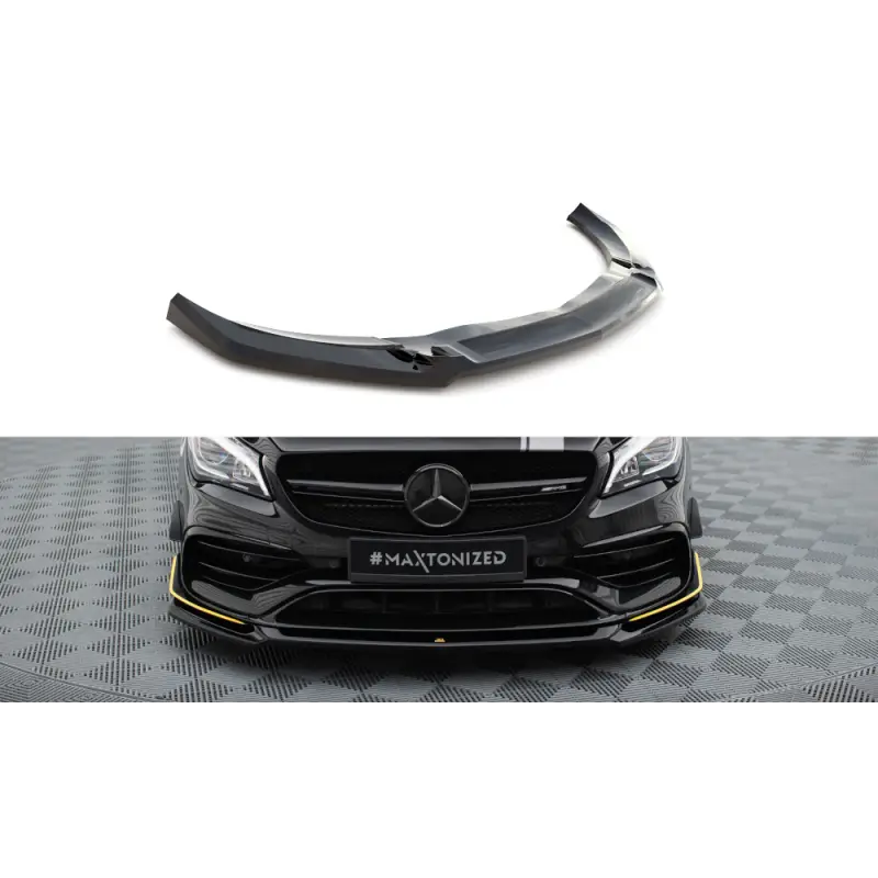 Paiement Sécurisé LAME DU PARE-CHOCS AVANT V.4 MERCEDES-AMG CLA 45 AERO C117 FACELIFT - MAXTONDESIGN - FINITION: NOIR BRILLANT