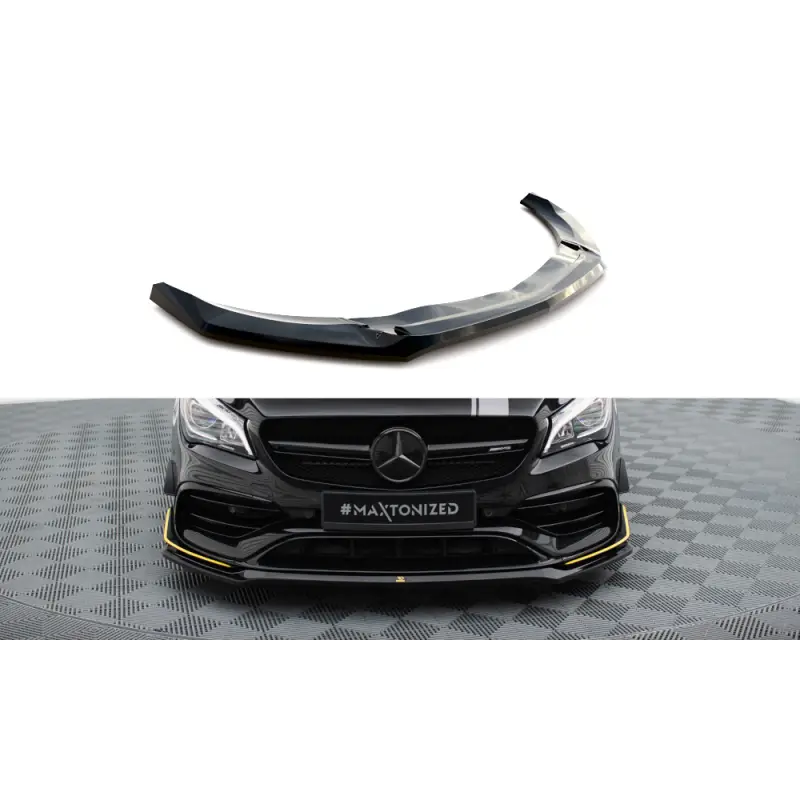 LAME DU PARE-CHOCS AVANT V.3 MERCEDES-AMG CLA 45 AERO C117 FACELIFT - MAXTONDESIGN - FINITION: NOIR BRILLANT Achat Immédiat