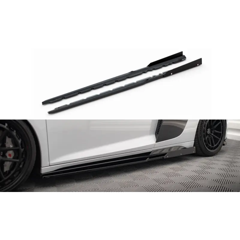 Offre Limitée RAJOUTS DES BAS DE CAISSE V.2 + AILERONS AUDI R8 MK2 FACELIFT - MAXTONDESIGN - FINITION NOIR BRILLANT