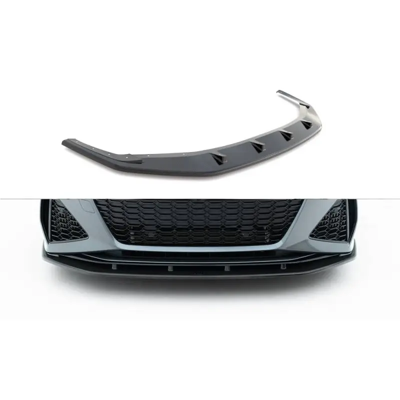 FIBRE DE CARBONE LAME DU PARE-CHOCS AVANT AUDI RS6 C8 / RS7 C8 - MAXTONDESIGN - VERITABLE CARBON Vente Directe